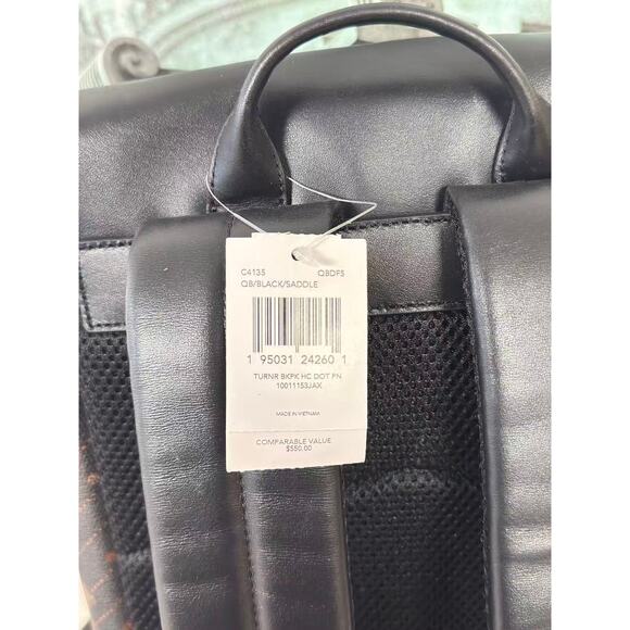 Coach C4135 Turner Backpack With Horse And Carriage Dot Print IN BLACK